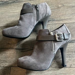 Fergalicious Gray Suede Booties